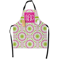 Pink & Green Suzani Apron With Pockets w/ Monogram