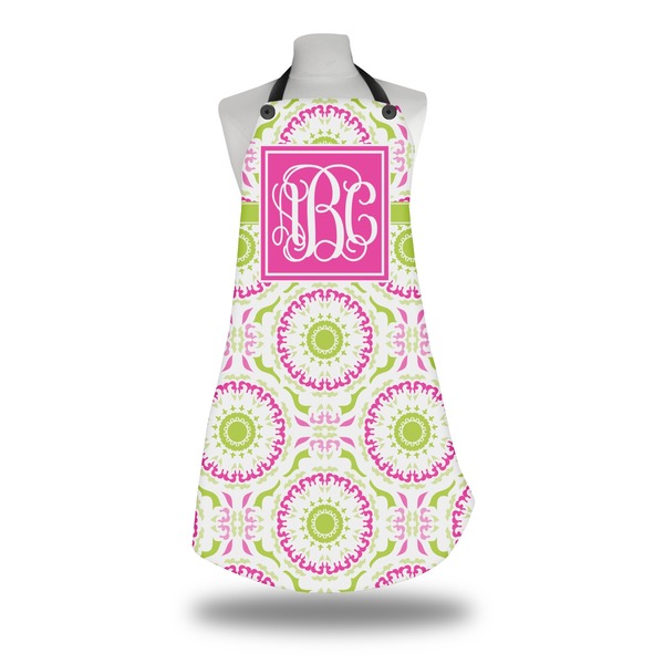 Pink & Green Suzani Apron on Mannequin