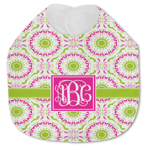 Pink & Green Suzani Baby Bib - AFT closed