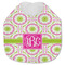 Pink & Green Suzani Jersey Knit Baby Bib w/ Monogram