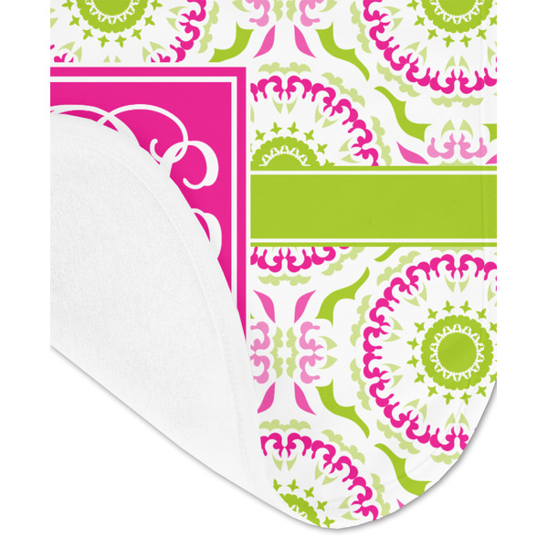 Pink & Green Suzani Baby Bib - AFT detail