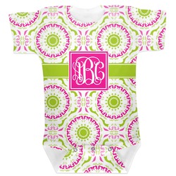 Pink & Green Suzani Baby Bodysuit 6-12 (Personalized)