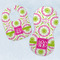 Pink & Green Suzani Baby Bib & Burp Set w/ Monogram