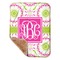 Pink & Green Suzani Sherpa Baby Blanket - 30" x 40" w/ Monograms
