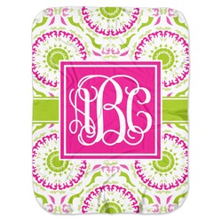 Pink & Green Suzani Baby Swaddling Blanket (Personalized)