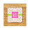 Pink & Green Suzani Bamboo Trivet with 6" Tile - FRONT