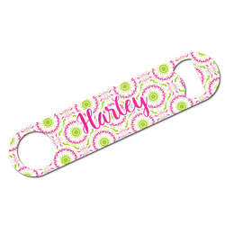 Pink & Green Suzani Bar Bottle Opener w/ Monogram