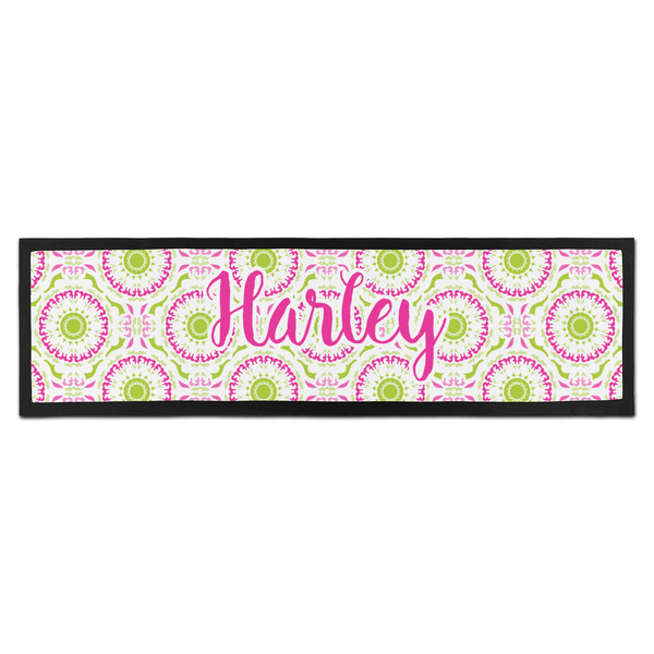 Custom Pink & Green Suzani Bar Mat (Personalized)