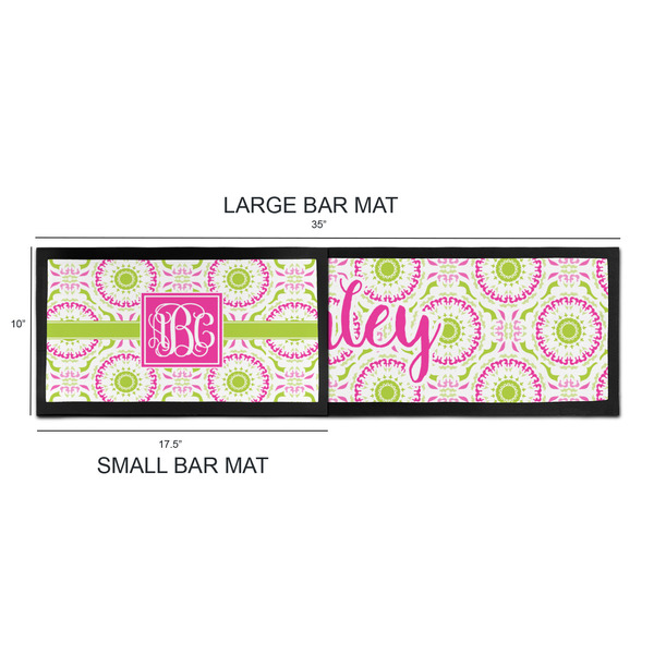 Pink & Green Suzani Bar Mats - Sizing Chart