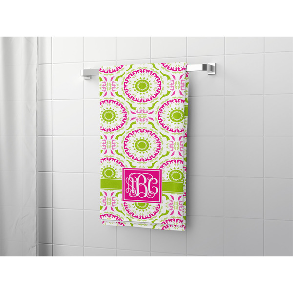 Pink & Green Suzani Bath Towel - LIFESTYLE