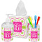 Pink & Green Suzani Bathroom Accessories Set (Personalized)