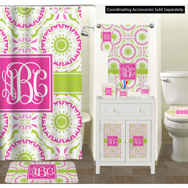 Pink & Green Suzani Bathroom Scene