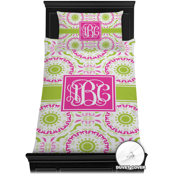 Pink & Green Suzani Bedding Set (TwinXL) - Duvet