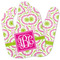 Pink & Green Suzani Baby Bib w/ Monogram