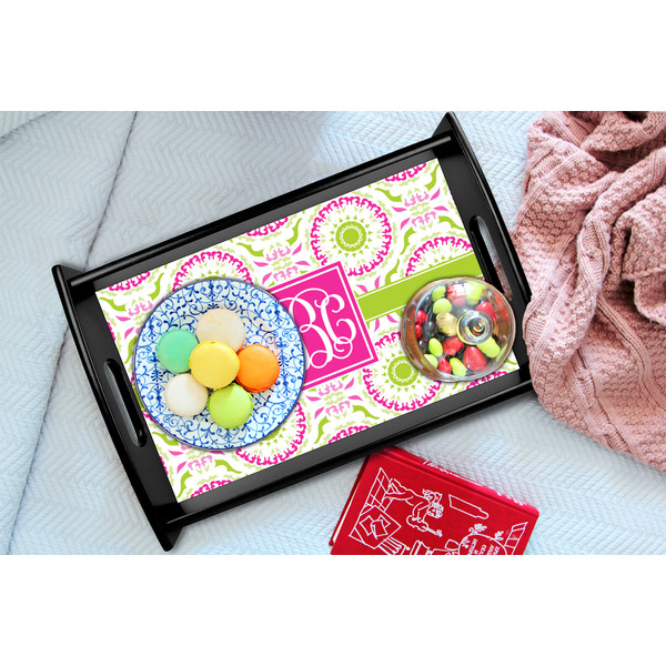 Pink & Green Suzani Black Tray - Lifestyle (UPDATED)