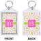 Pink & Green Suzani Bling Keychain (Front + Back)