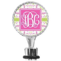 Pink & Green Suzani Wine Bottle Stopper (Personalized)