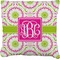 Pink & Green Suzani Burlap Pillow 18"
