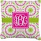 Pink & Green Suzani Faux-Linen Throw Pillow 18" (Personalized)
