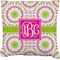 Pink & Green Suzani Burlap Pillow 22"