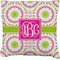 Pink & Green Suzani Faux-Linen Throw Pillow 20" (Personalized)