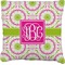 Pink & Green Suzani Burlap Pillow 24"