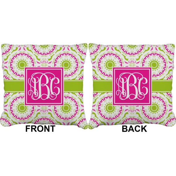 Pink & Green Suzani Burlap Pillow Approval