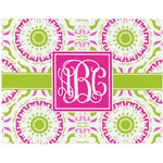 Pink & Green Suzani Woven Fabric Placemat - Twill w/ Monogram
