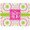 Pink & Green Suzani Woven Fabric Placemat - Twill w/ Monogram