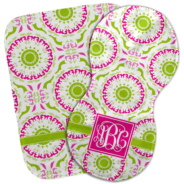 Custom Pink & Green Suzani Burp Cloth (Personalized)