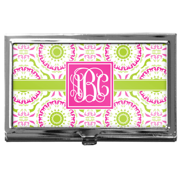 Custom Pink & Green Suzani Business Card Case