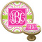 Pink & Green Suzani Cabinet Knob - Gold (Personalized)