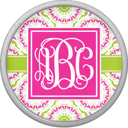 Pink & Green Suzani Cabinet Knob (Silver) (Personalized)