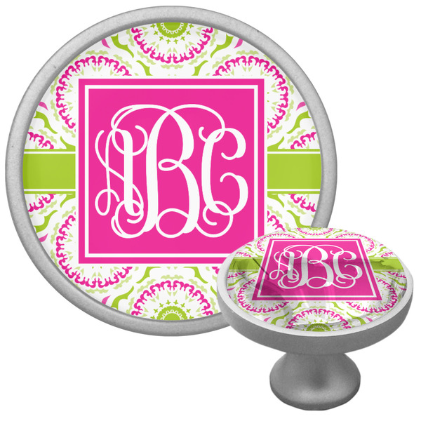 Custom Pink & Green Suzani Cabinet Knob (Personalized)