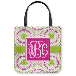 Pink & Green Suzani Canvas Tote Bag - Small - 13"x13" (Personalized)