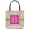 Pink & Green Suzani Canvas Tote Bag - Small - 13"x13" (Personalized)