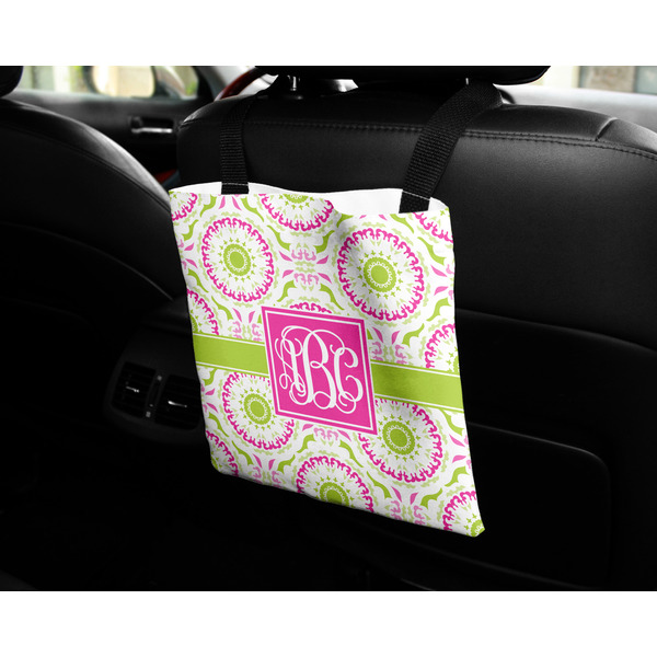 Pink & Green Suzani Car Bag - In Use