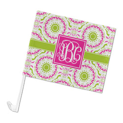 Pink & Green Suzani Car Flag - Large (Personalized)