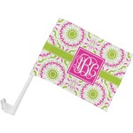 Pink & Green Suzani Car Flag - Small w/ Monogram