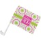 Pink & Green Suzani Car Flag - Small w/ Monogram