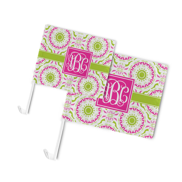 Pink & Green Suzani Car Flags - PARENT MAIN (both sizes)