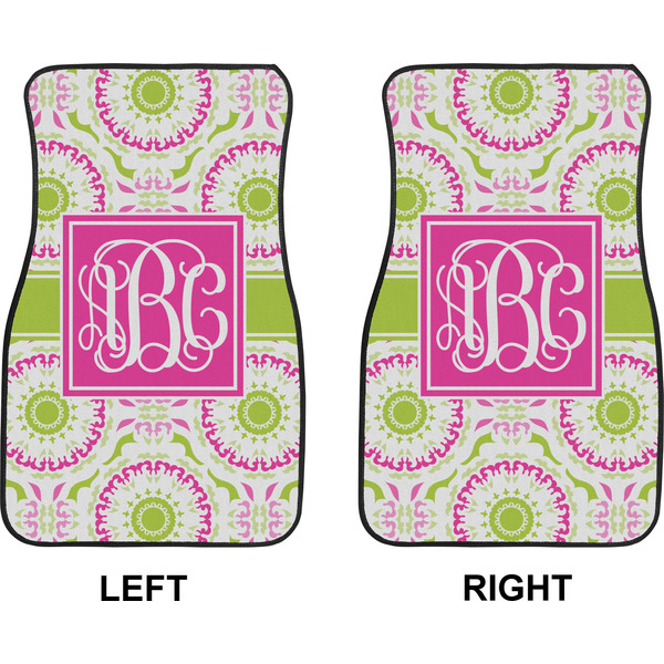 Pink & Green Suzani Car Mat Front - Approval