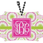 Pink & Green Suzani Rear View Mirror Ornament (Personalized)