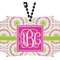 Pink & Green Suzani Rear View Mirror Ornament (Personalized)