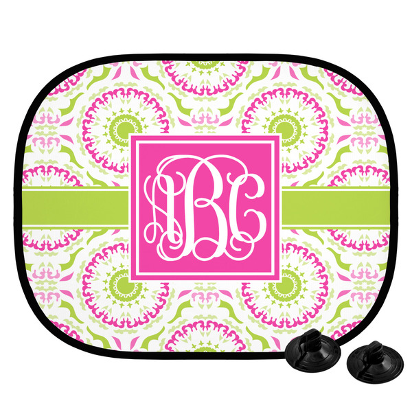 Custom Pink & Green Suzani Car Side Window Sun Shade (Personalized)
