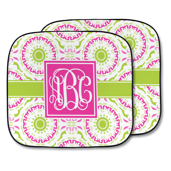 Custom Pink & Green Suzani Car Sun Shade - Two Piece (Personalized)