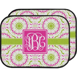 Pink & Green Suzani Car Floor Mats (Back Seat) (Personalized)