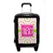 Pink & Green Suzani Carry On Hard Shell Suitcase - Front