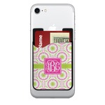 Pink & Green Suzani 2-in-1 Cell Phone Credit Card Holder & Screen Cleaner (Personalized)