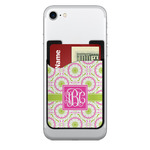 Pink & Green Suzani 2-in-1 Cell Phone Credit Card Holder & Screen Cleaner (Personalized)